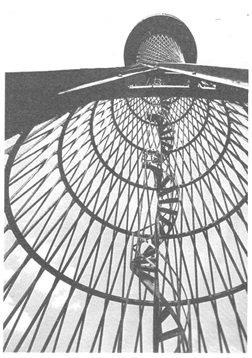 Водонапорная башня Шухова в Полибино. Получение поверхности двоякой кривизны с помощью прямых стержневых элементов